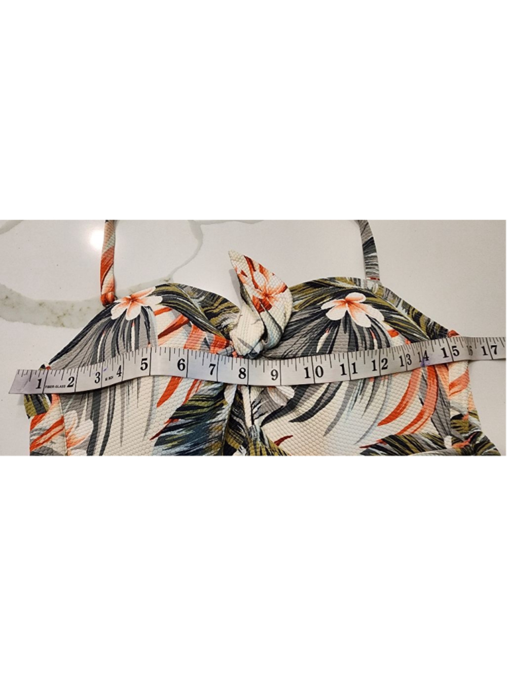 Kona Sol Women's One Piece Swimsuit Large L Floral Tropical Palm Leaf Textured - Picture 8 of 8